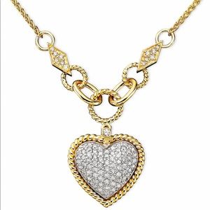 Diamond heart necklace 14k gold